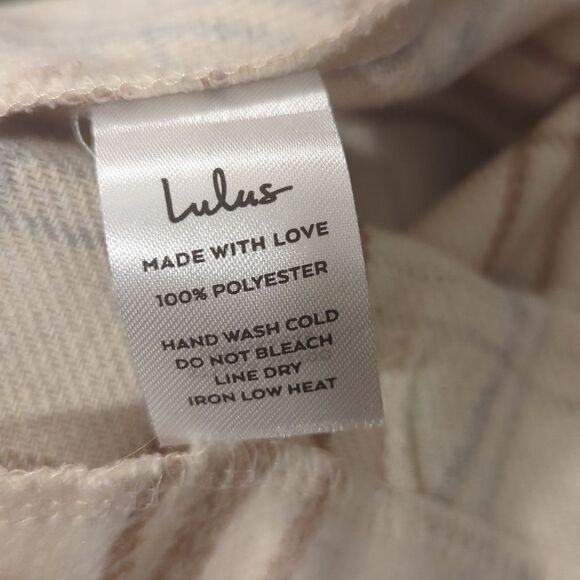 Lulu's women's cream plaid fleece skirt size large - Picture 7 of 7